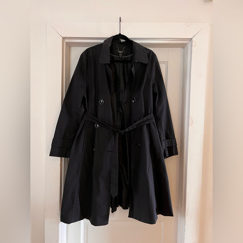 H&M Black A-line Trench